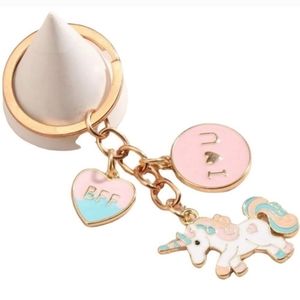 🆕️  "BFF" "I ❤️ U" Unicorn Keychain Purse Charm, Pastel Pink ~ Gift